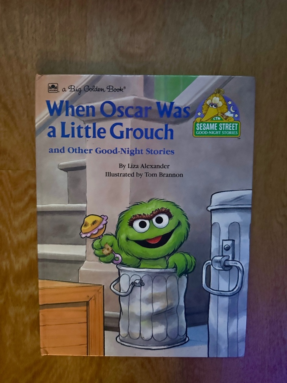 Vintage 1989 Sesame Street Oscar the Grouch Big Golden Book Hardcover